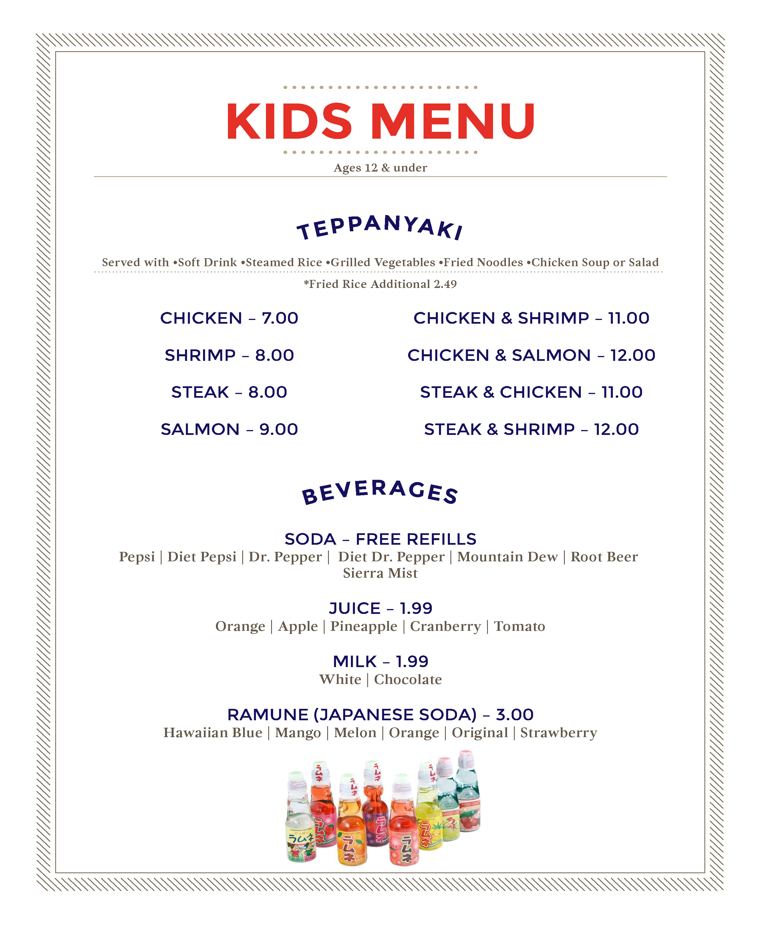 kids menu images